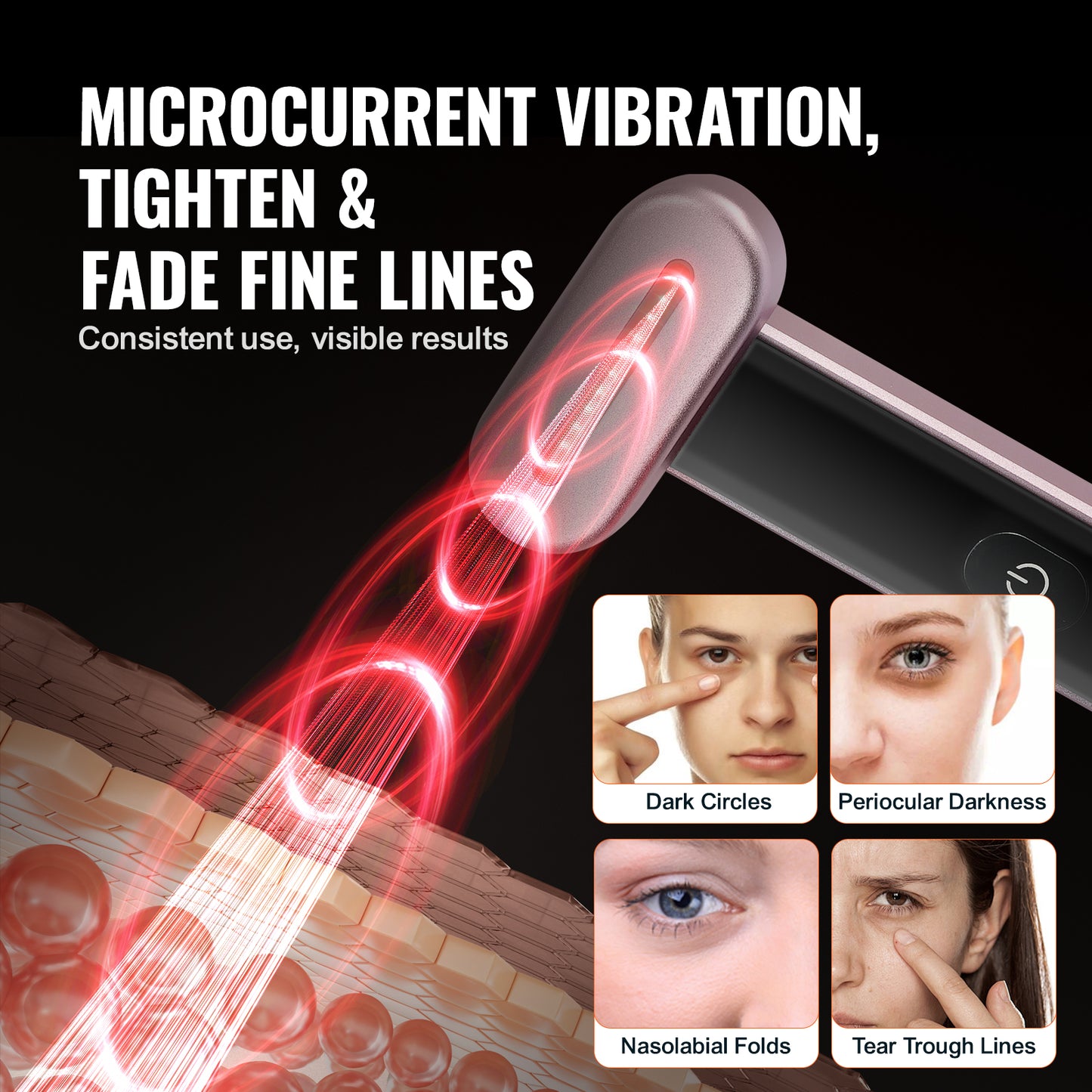 3 in 1 Portable LED Beauty Wand For Face & Neck