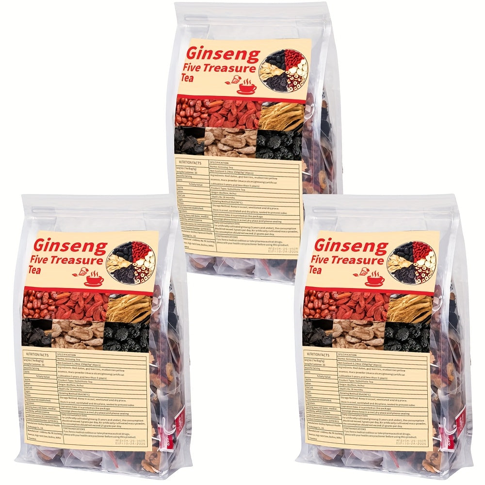 30 Bags Ginseng- Traditional Chinese Herbal Tea with Natural Ingredients
