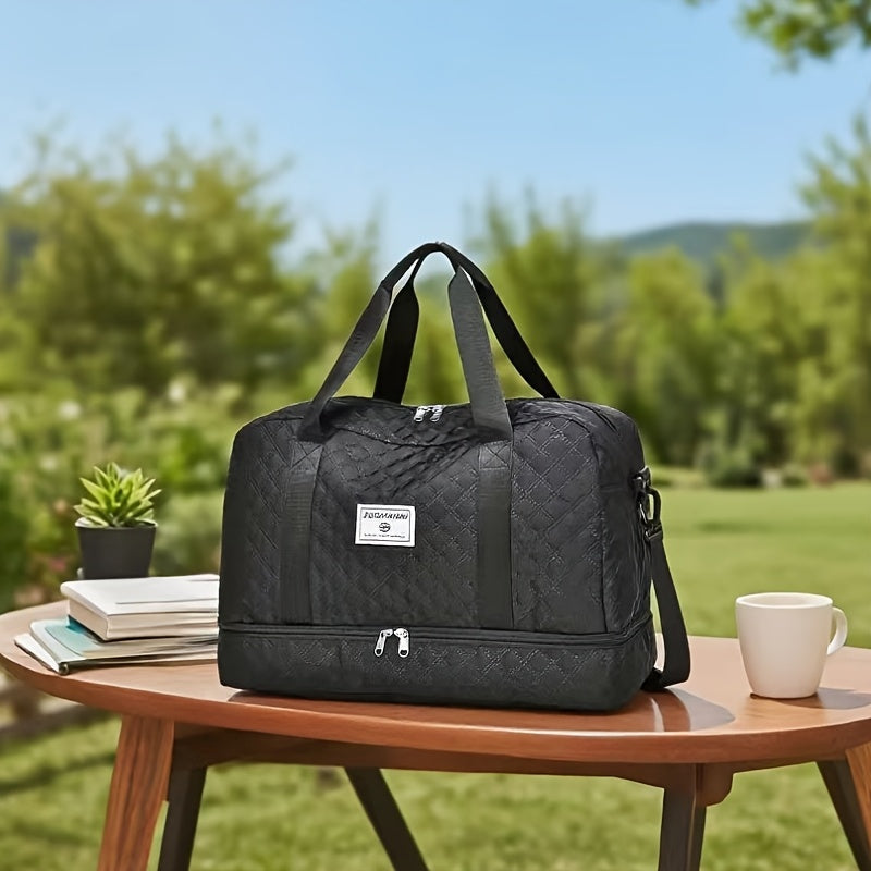 Large Capacity Lightweight Travel Tote Bag with Dry/Wet Separation
