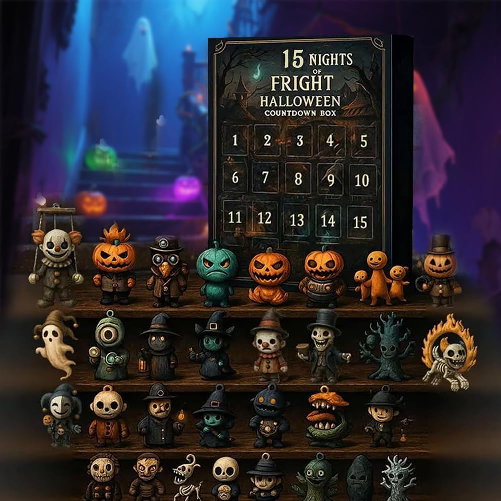 31 Nights of Fright Halloween Countdown Box with Figurines
