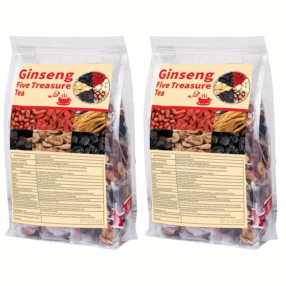 30 Bags Ginseng- Traditional Chinese Herbal Tea with Natural Ingredients