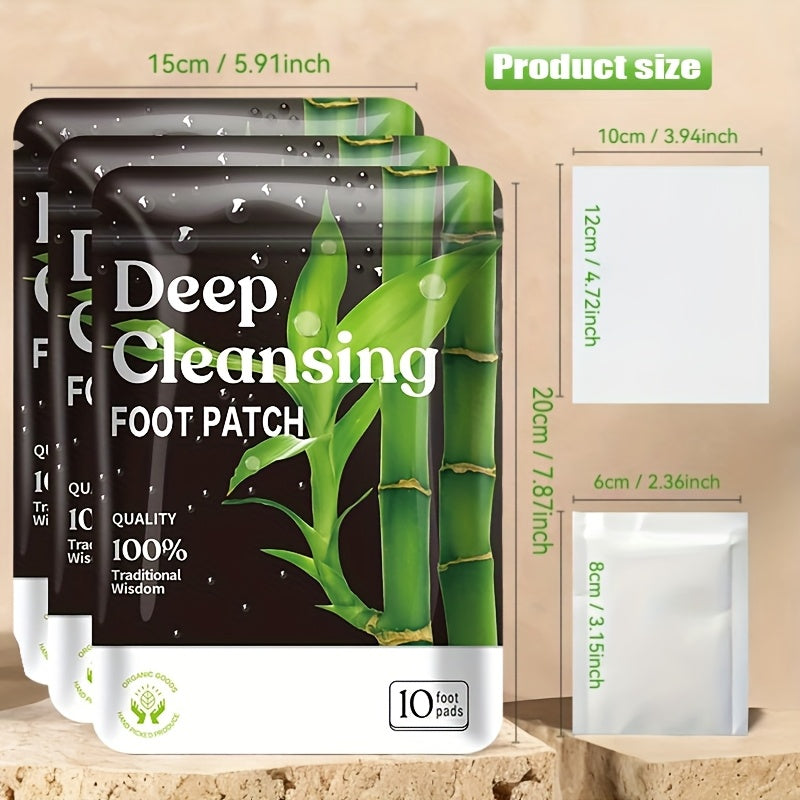 30 Natural Bamboo Foot Pads