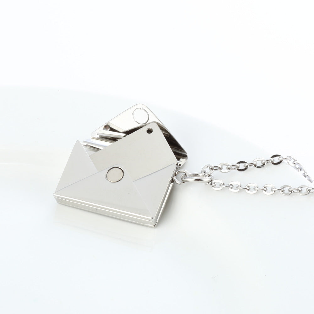 Peach Heart Envelope Necklace