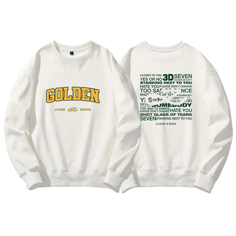 Jungkook Golden Album Hoodie - Fleece Pullover Top