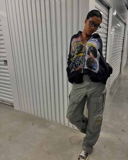 Y2k Streetwear Women Zipper Hoodie