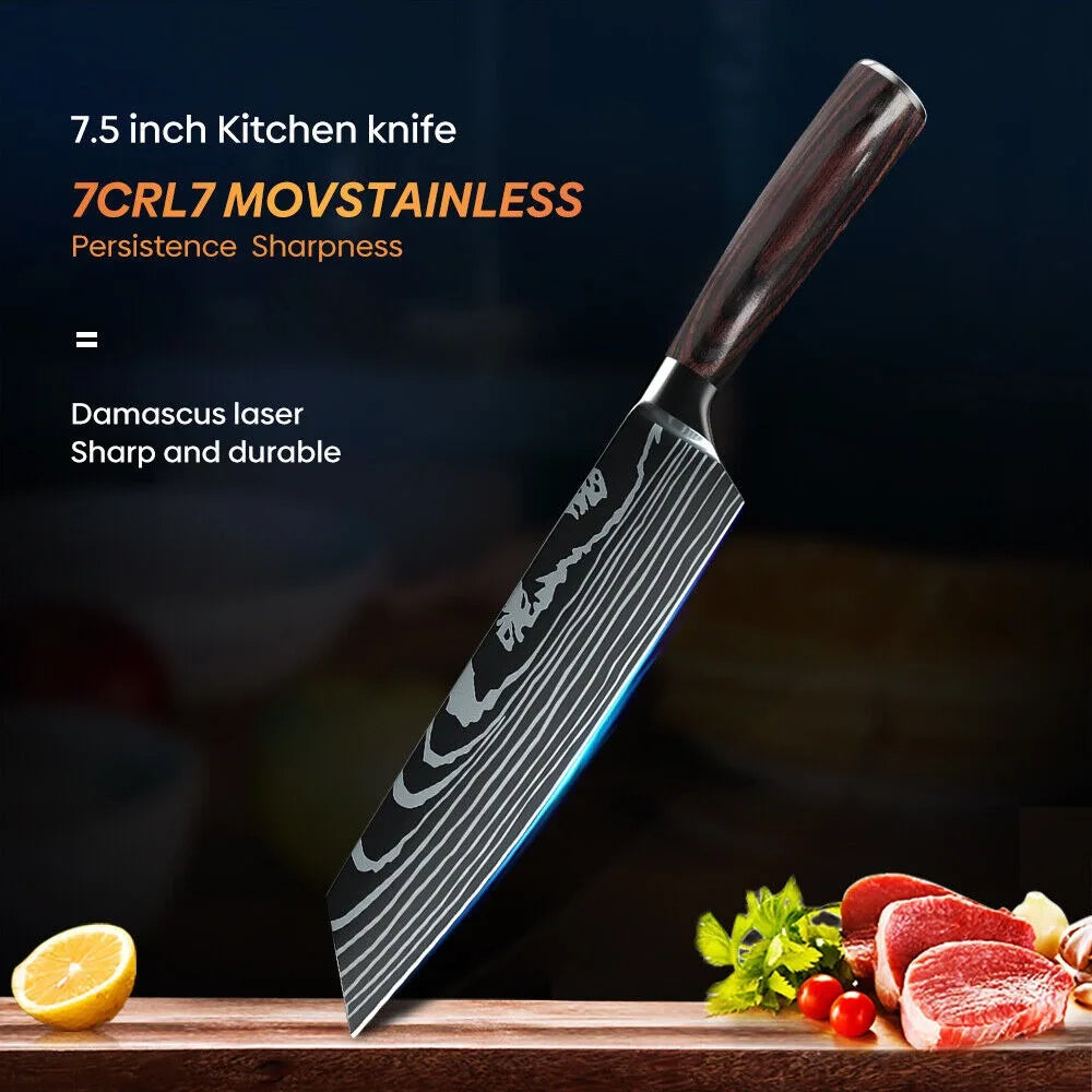 8-Inch Kiritsuke Kitchen Knife, 7CR17 Stainless Steel