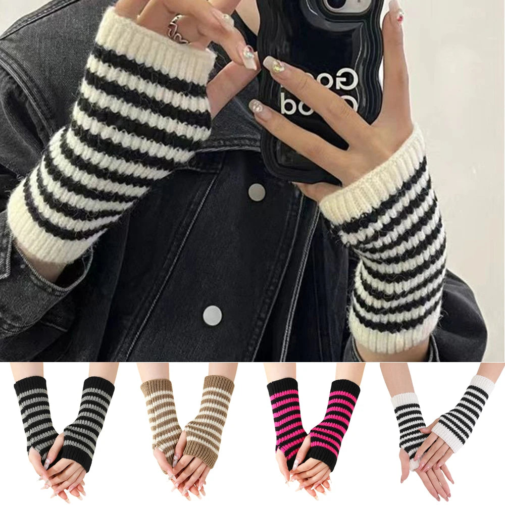 Y2K Fashion Women's Knitted Fingerless Arm Warmers
