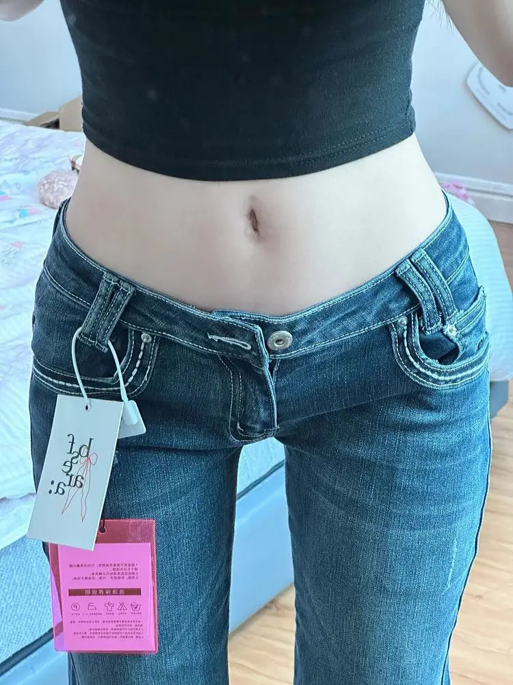 Vintage Y2K Jeans High Street Low-Waisted Jeans