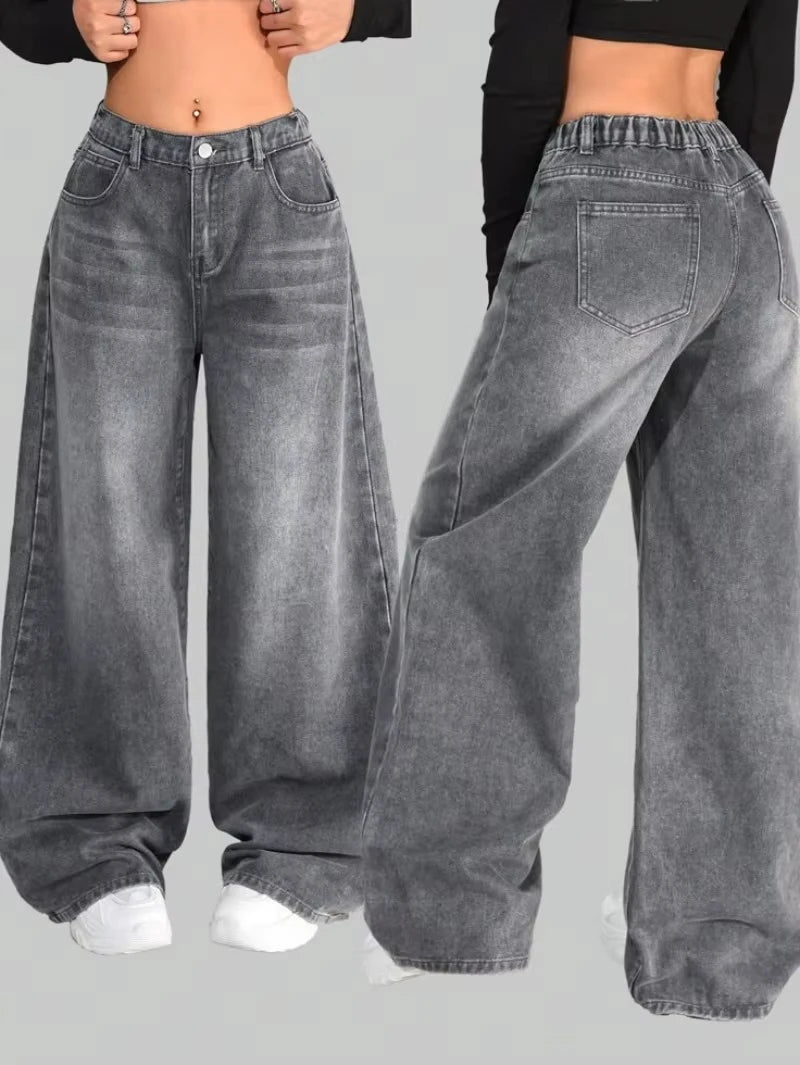 Women's Embroidered Baggy Jeans