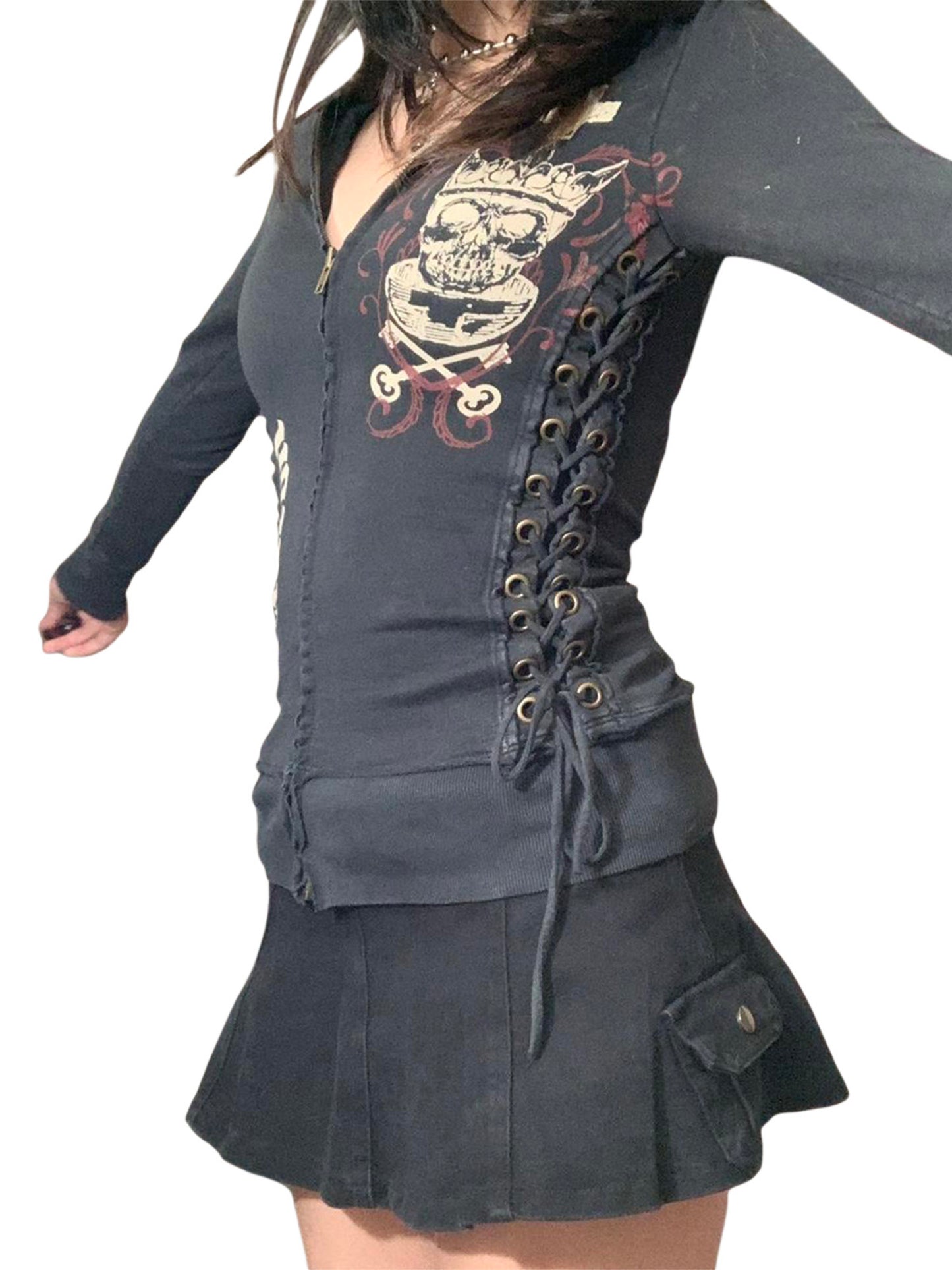 Women's Long Sleeve Casual Bandage Hoodie
