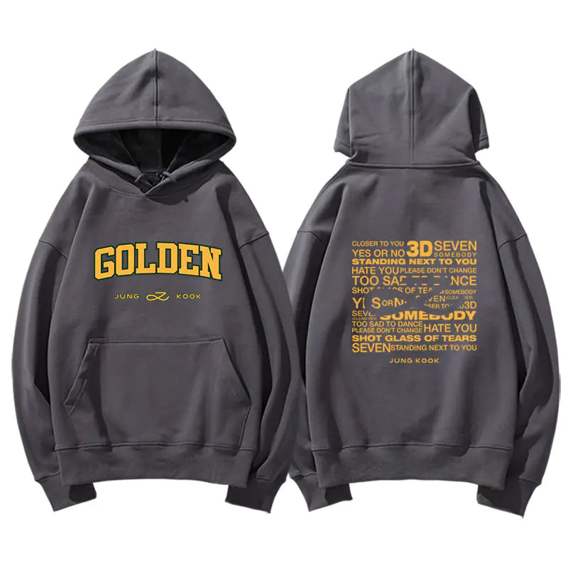 Jungkook Golden Album Hoodie - Fleece Pullover Top