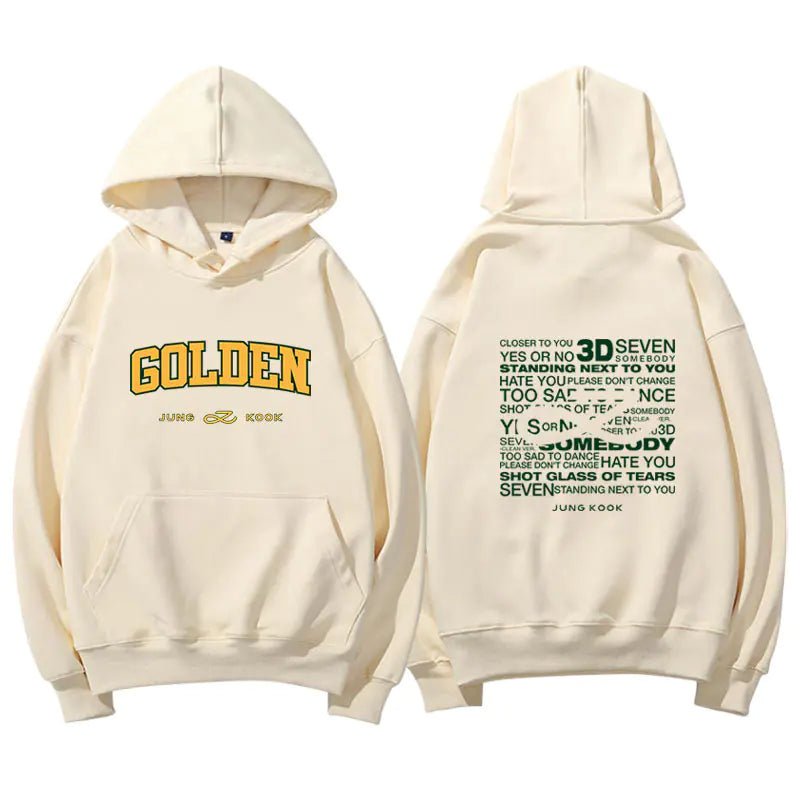 Jungkook Golden Album Hoodie - Fleece Pullover Top