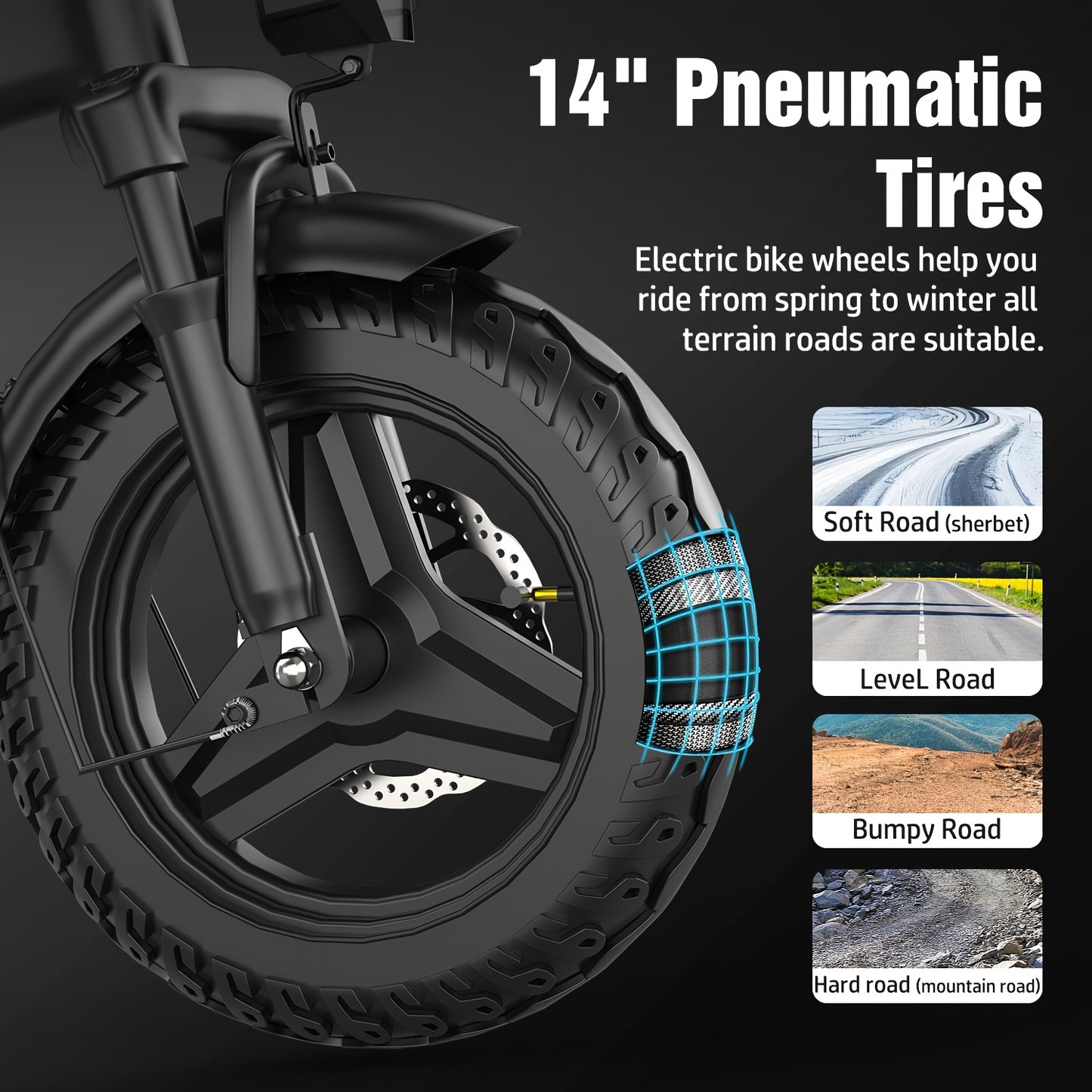 500W Lightweight Folding Electric Bike for Adults