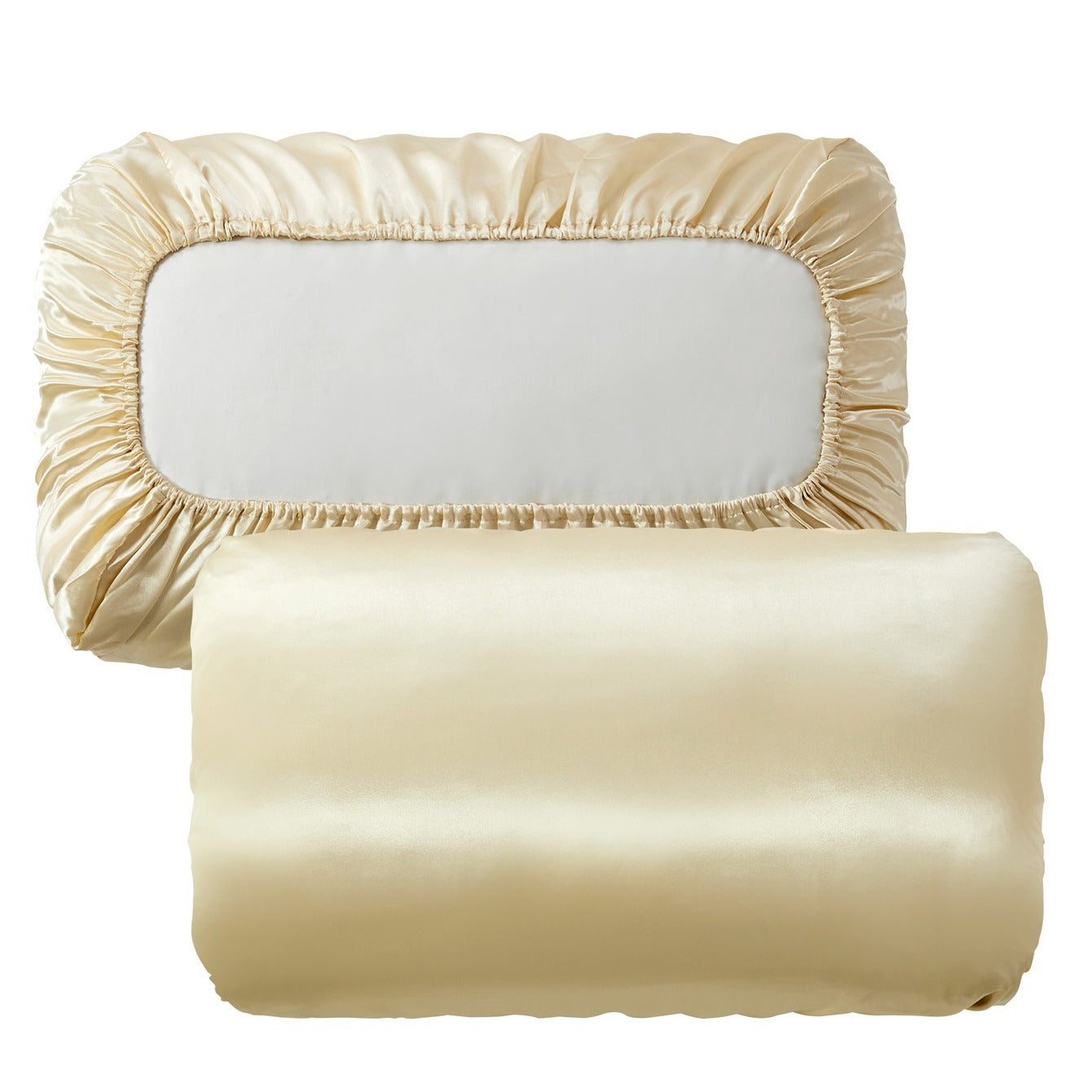 2pcs Soft And Breathable Satin Pillowcase With Elastic Cord