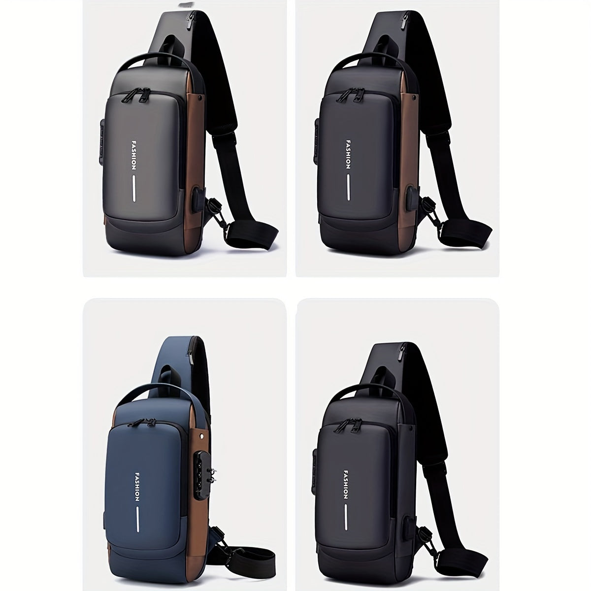 Anti-Theft Chest Bag with USB Charging Port