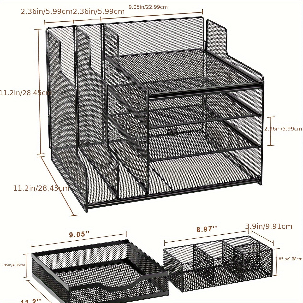 Desk Organizer with Mesh File Holder