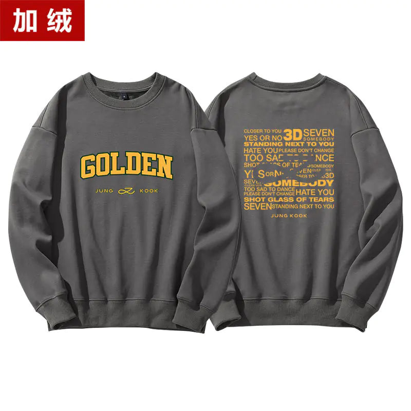 Jungkook Golden Album Hoodie - Fleece Pullover Top