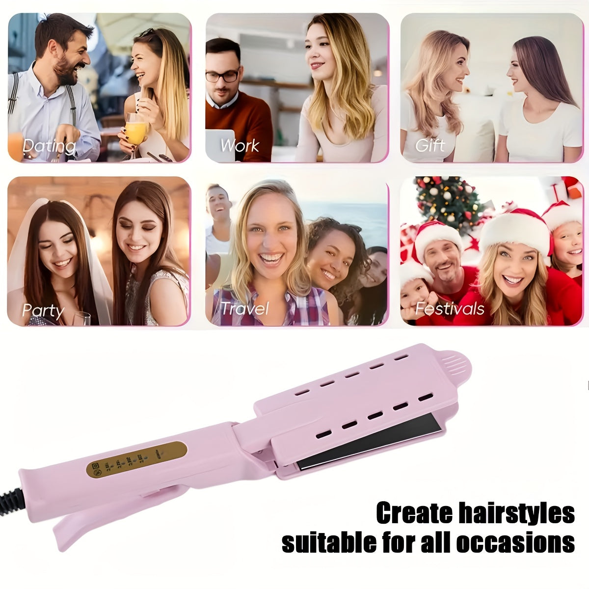 Black Wide Plate Ionic Hair Straightener