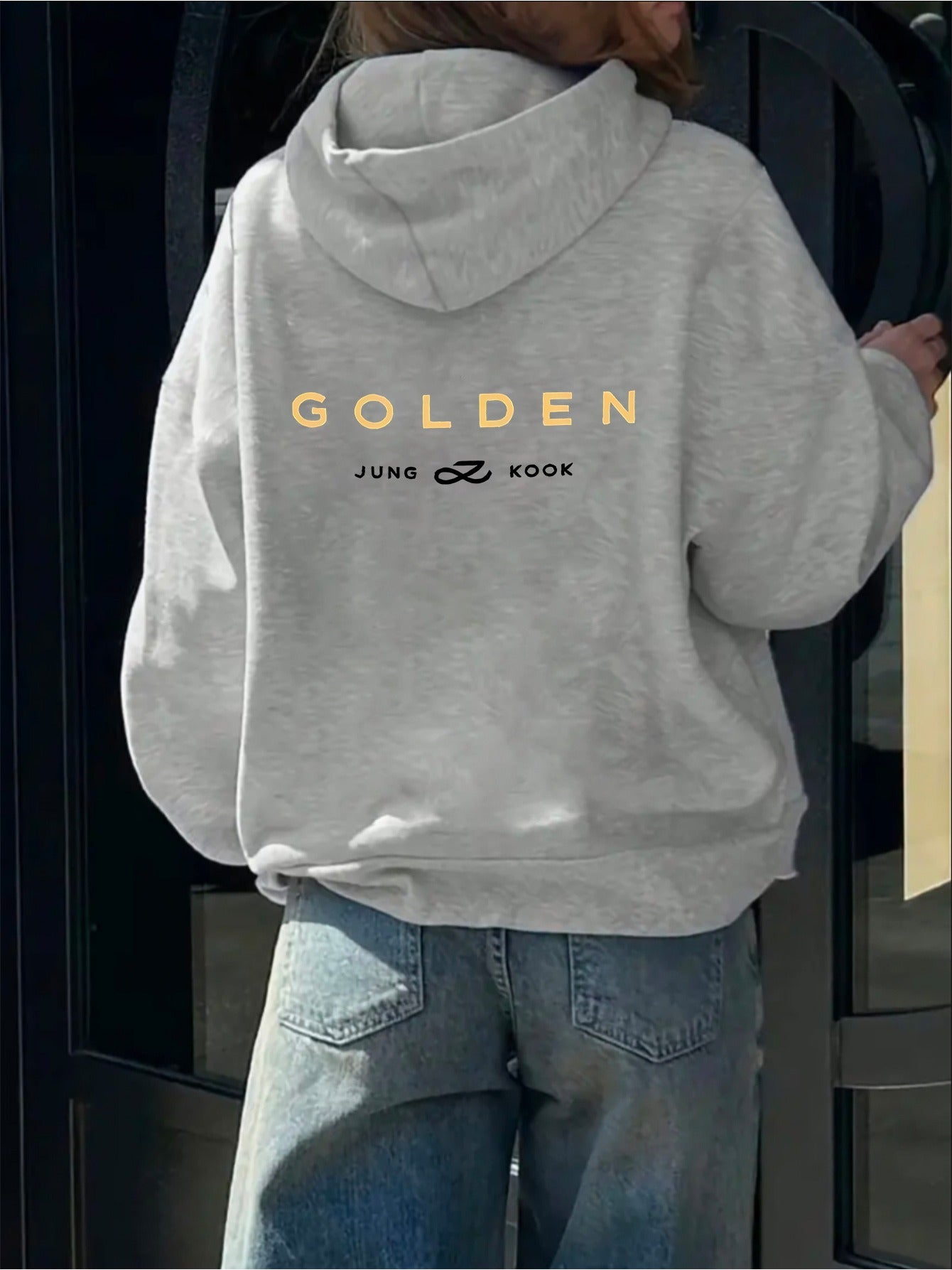 Women's GOLDDEN JUNG KOOK Oversized Hooded Sweatshirt