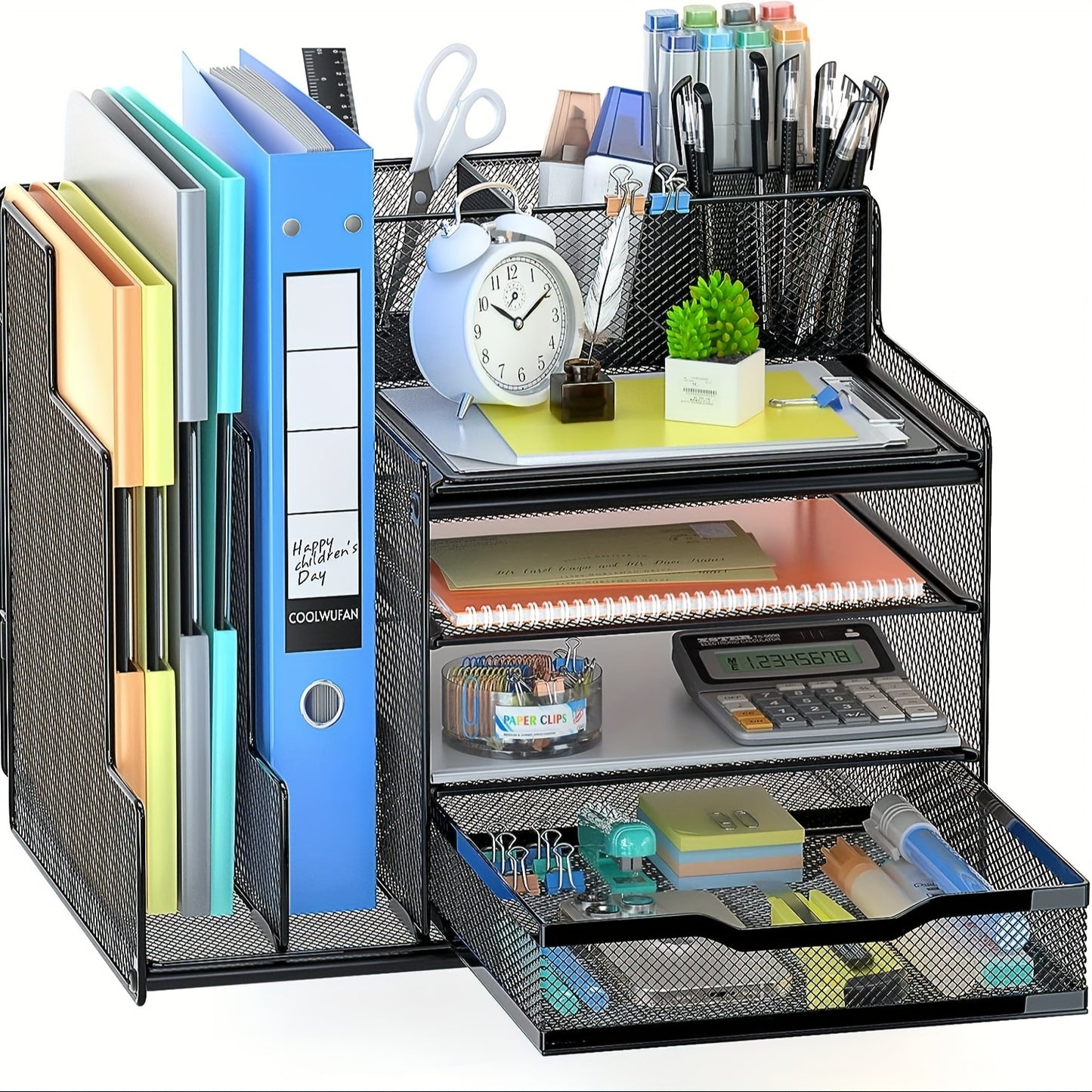 Desk Organizer with Mesh File Holder