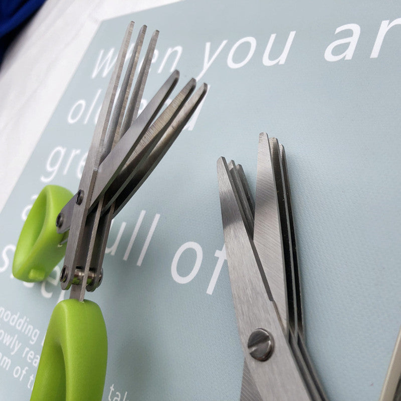 Herb Scissors Set With 5 Blades And Cover