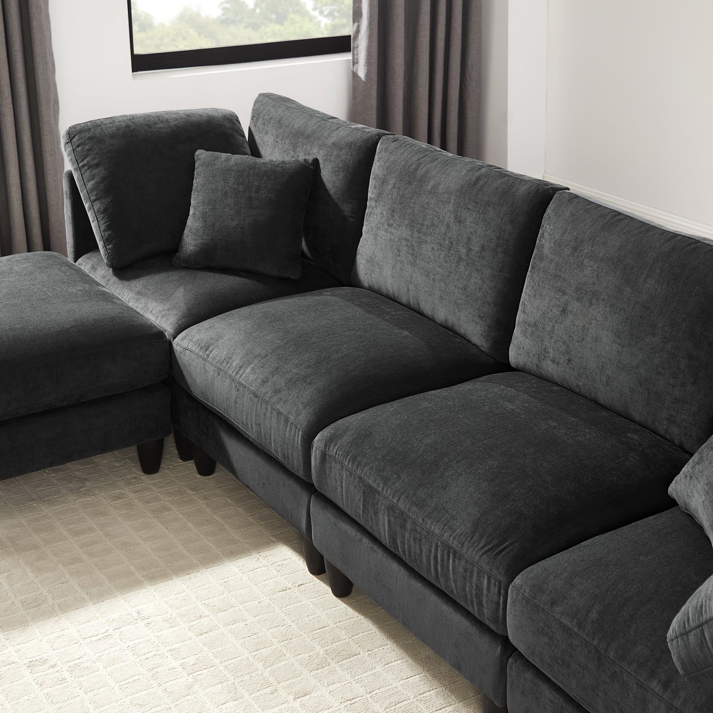 7-Seater Upholstered Sectional Sofa