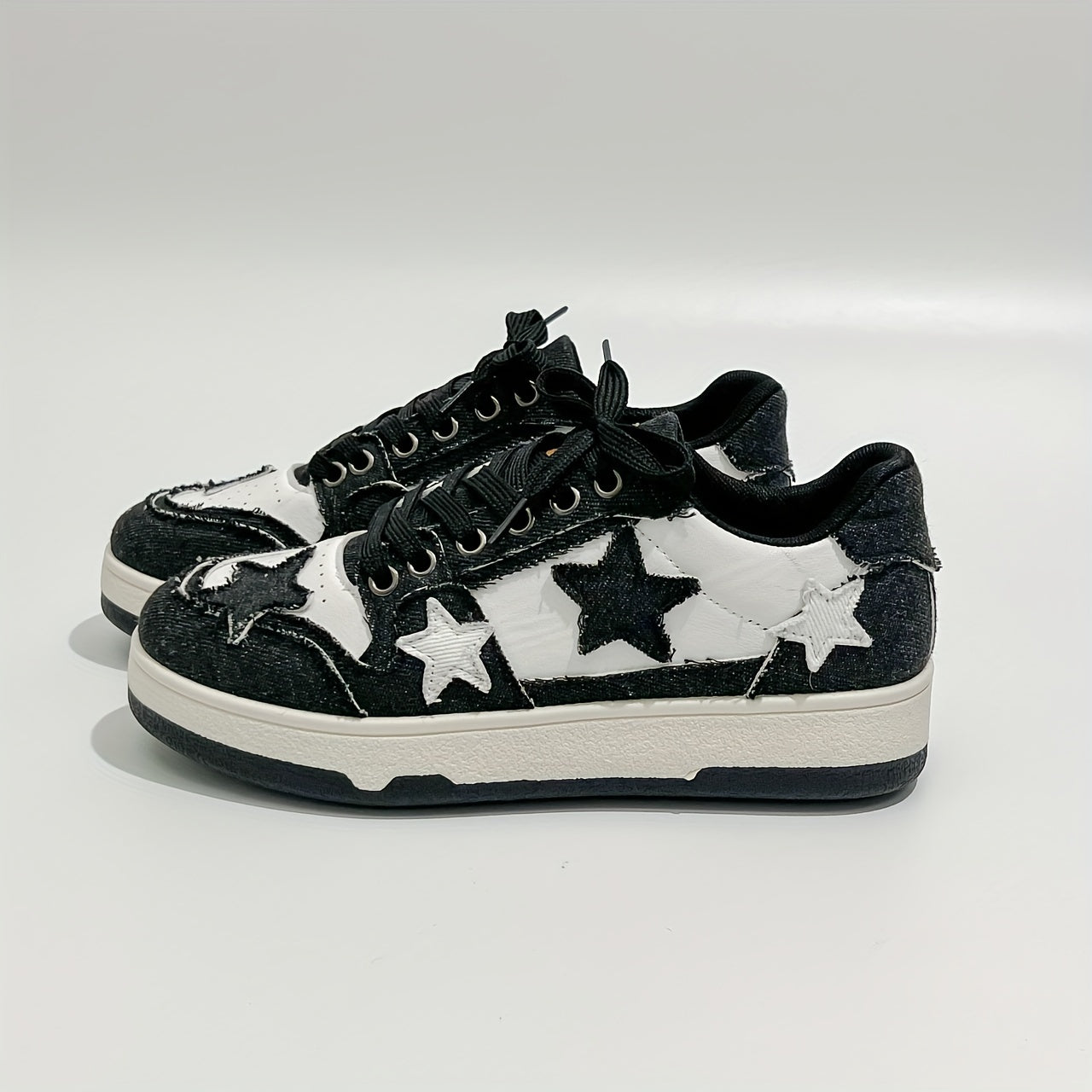 Women's Pink Star-Patterned High-Top Sneakers