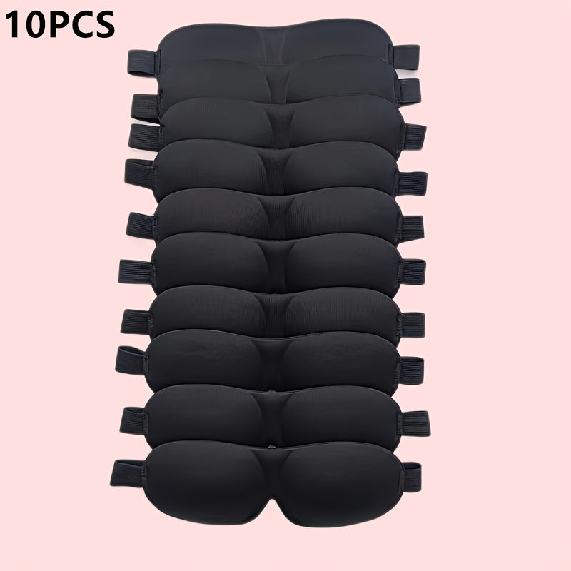 1/3/5/10 Pack Pure Black 3D Contoured Eye Mask