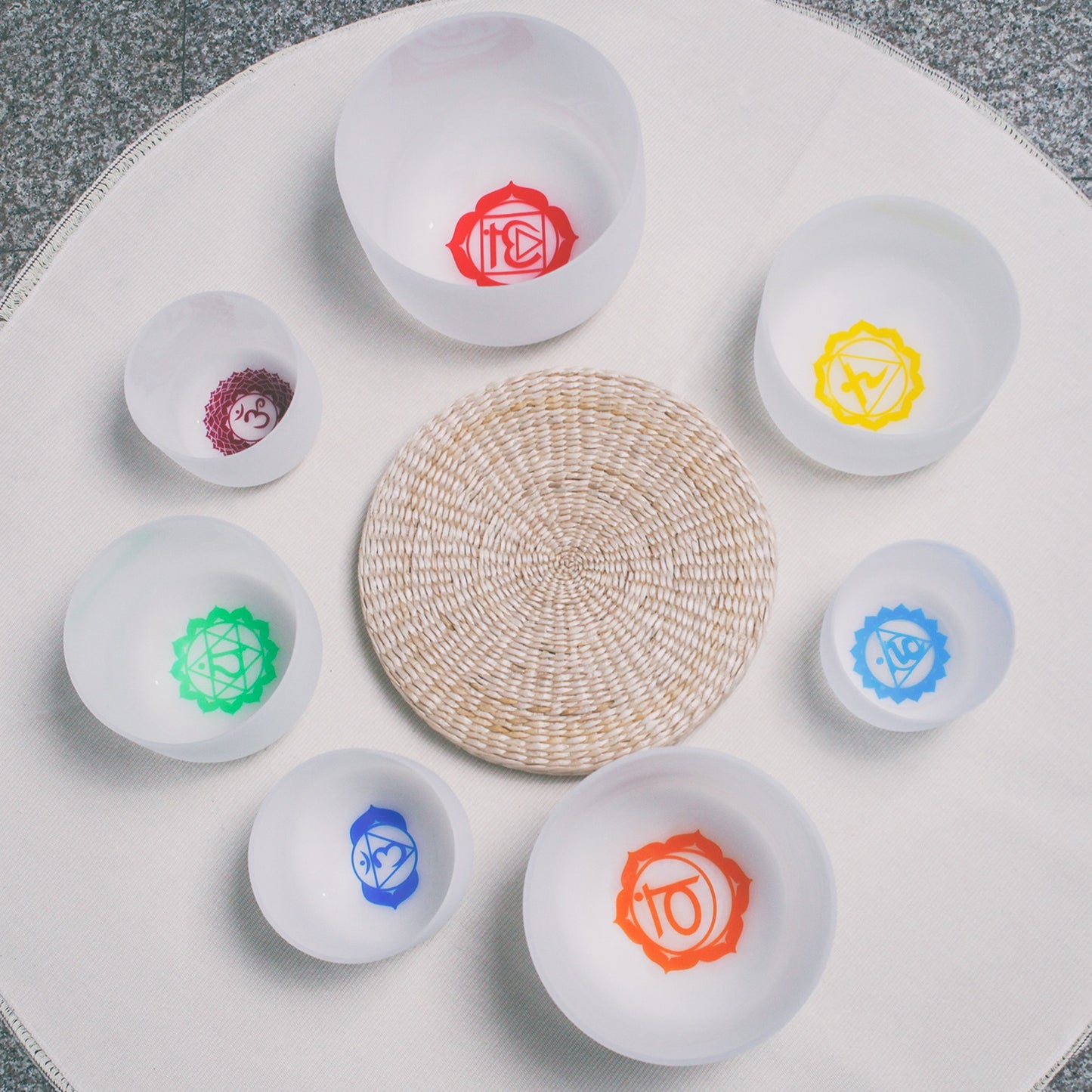 Seven Chakra Crystal Buddha Sound Bowls