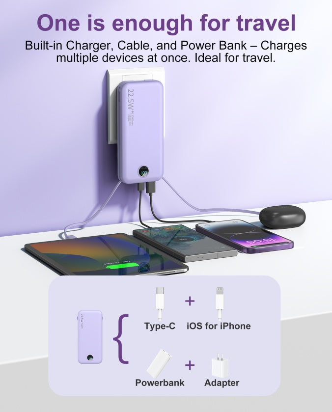Digital Display Power Bank with AC Socket for Fast Charging