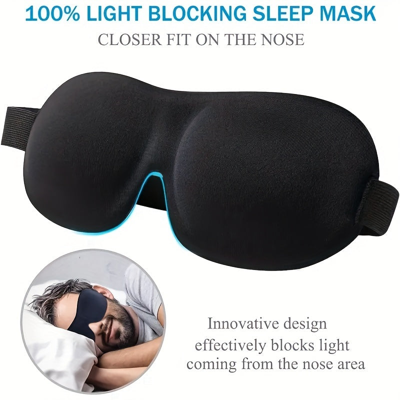 1/3/5/10 Pack Pure Black 3D Contoured Eye Mask