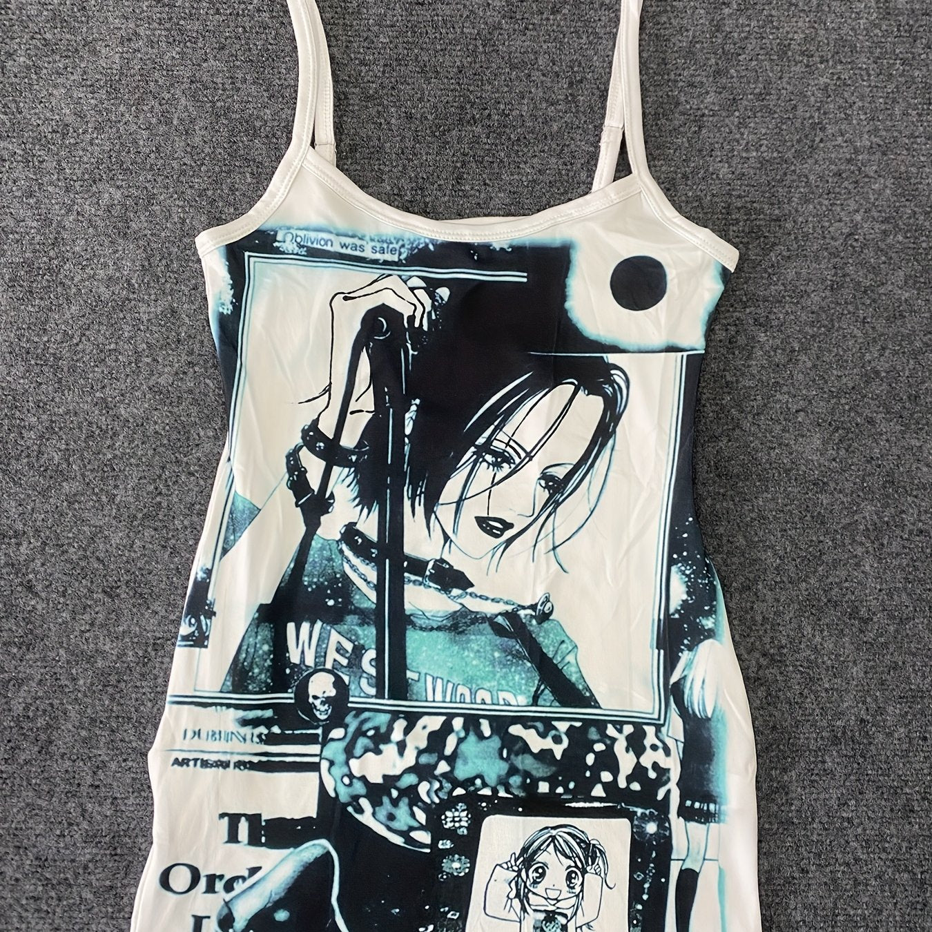 Retro Y2K-Inspired Anime Graphic Tank Top