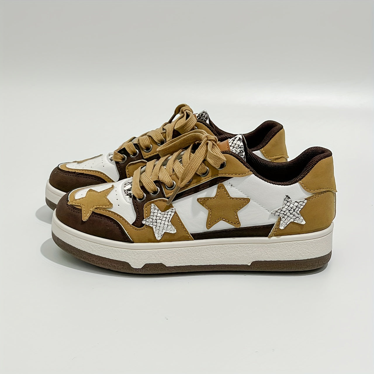 Women's Pink Star-Patterned High-Top Sneakers