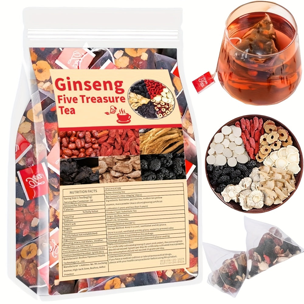 30 Bags Ginseng- Traditional Chinese Herbal Tea with Natural Ingredients