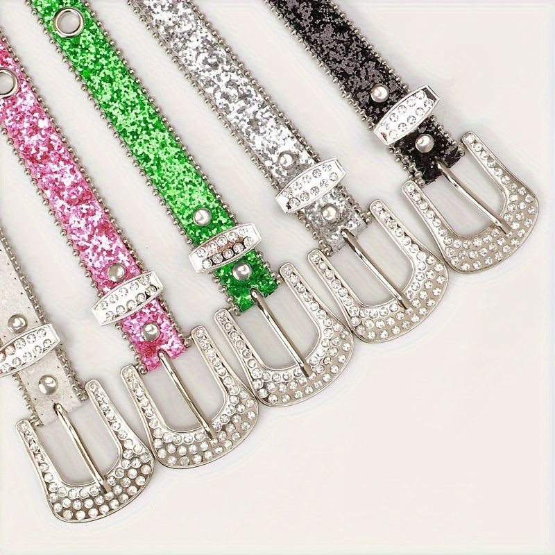 Rhinestone Pin Buckle Women's Belt