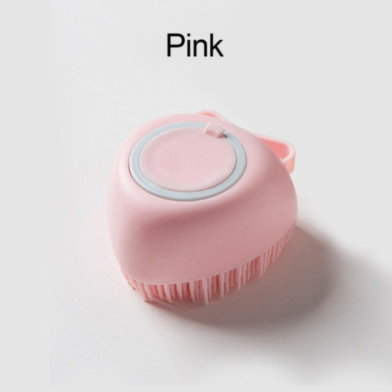 Soft Dog Bath Brush with Detachable Head & Soft Bristles