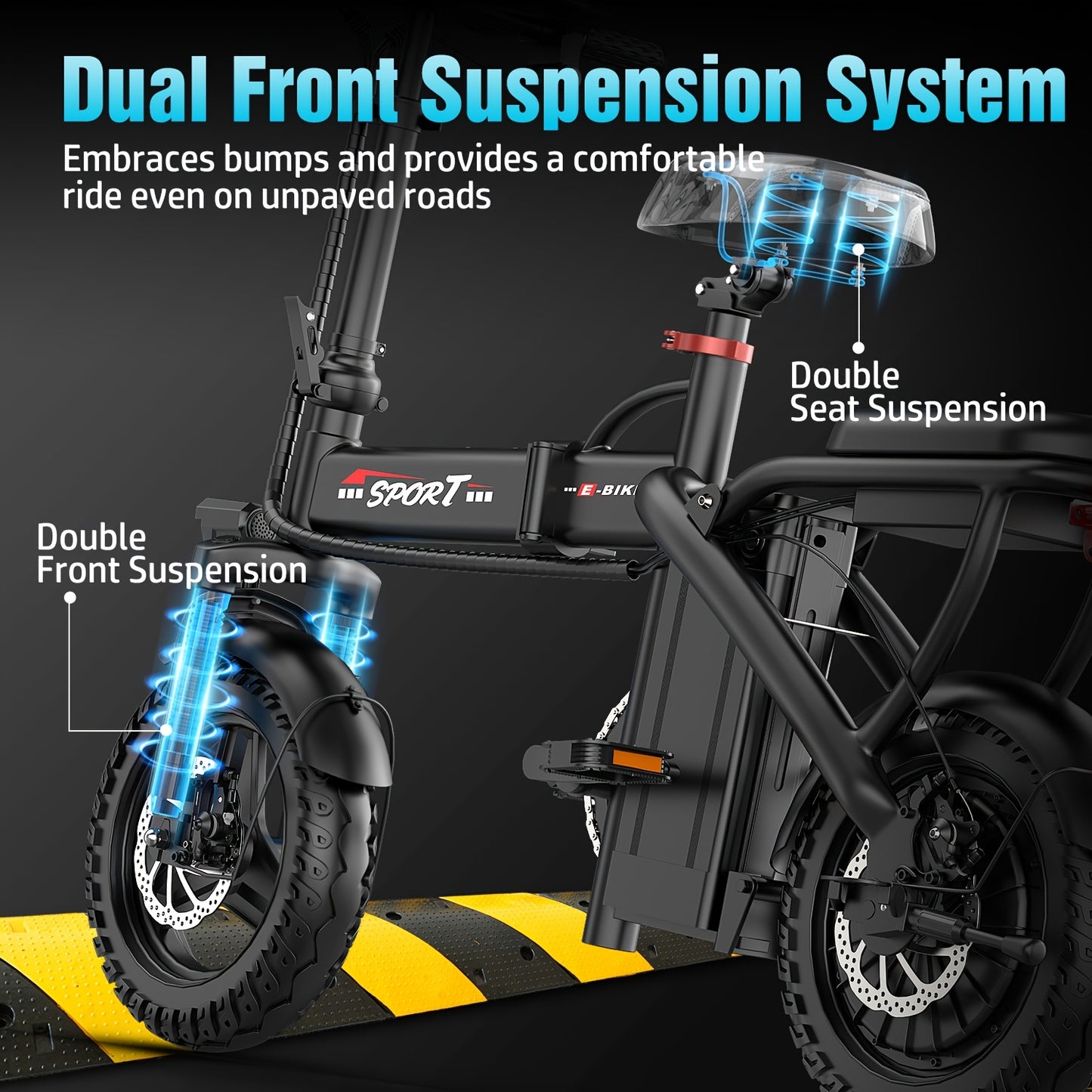 500W Lightweight Folding Electric Bike for Adults
