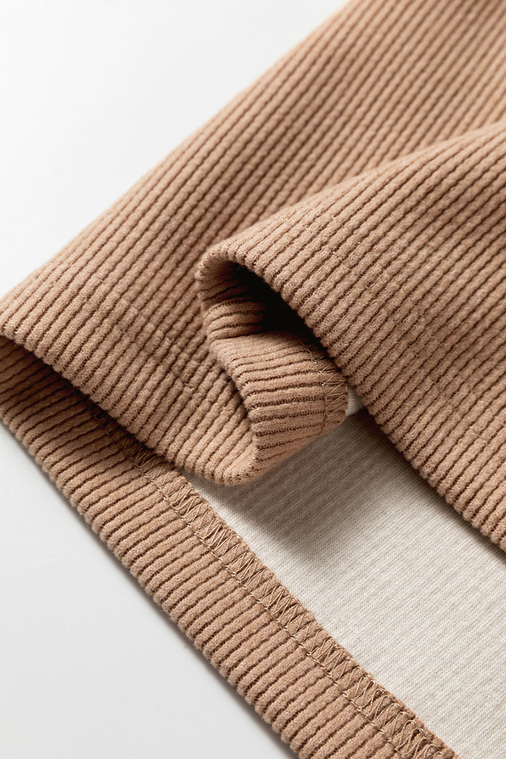 Casual Lace Drawstring Pullover Hoodie and High Waist Pants Corduroy Suit