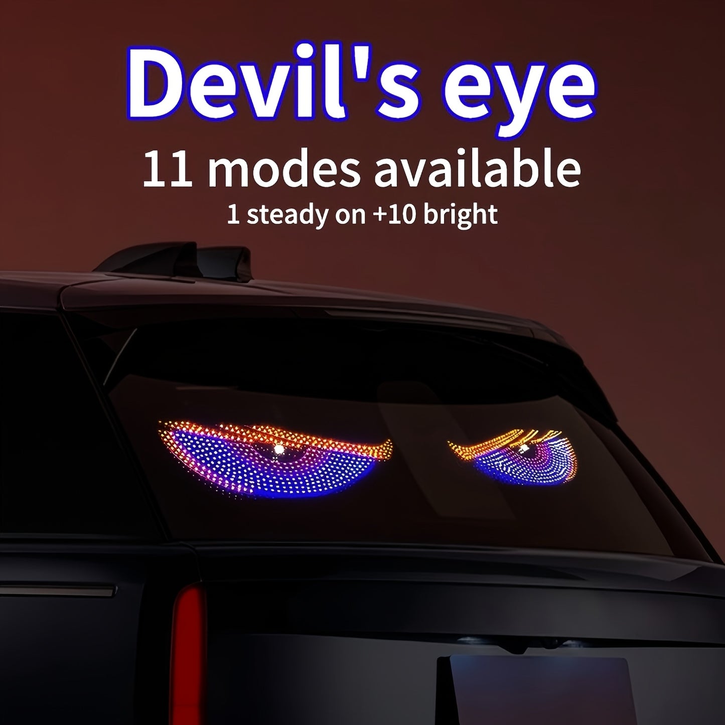 2pcs LED Cool Devil Eye Car Rearview Mirror Lights