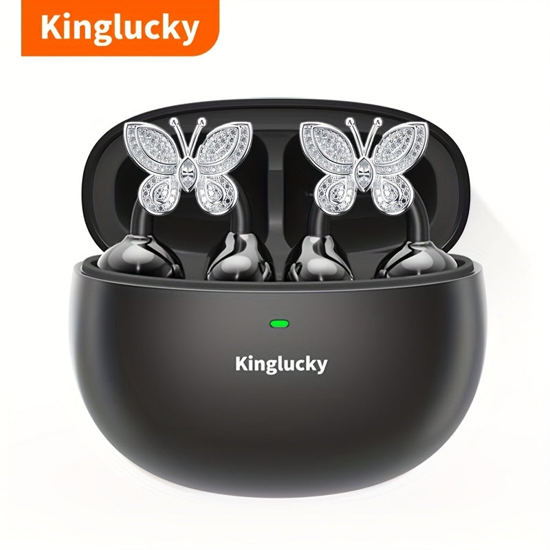 Clip On Luxurious Diamond Bow Headphone