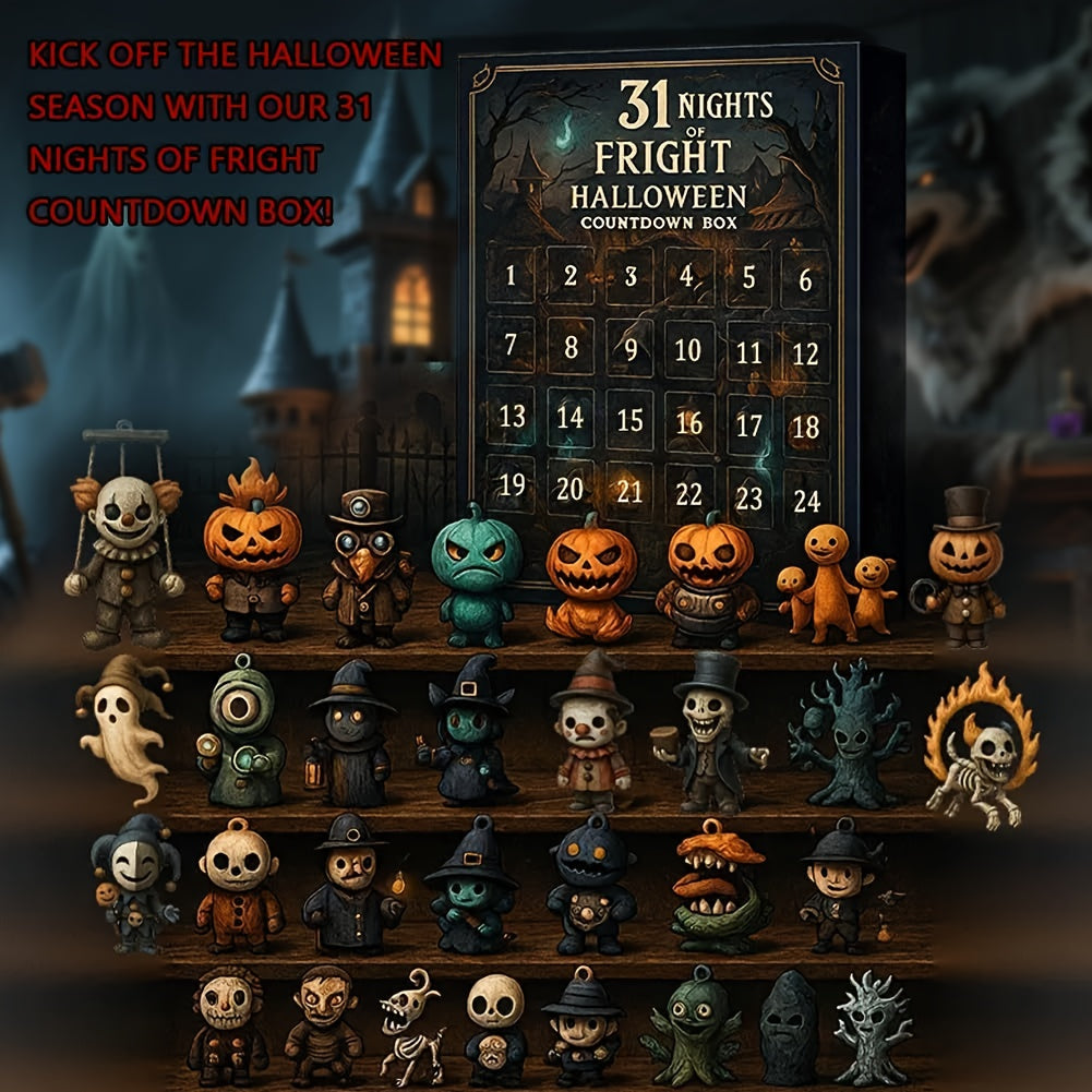 31 Nights of Fright Halloween Countdown Box with Figurines