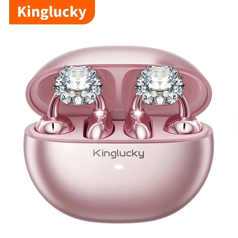 Clip On Luxurious Diamond Bow Headphone