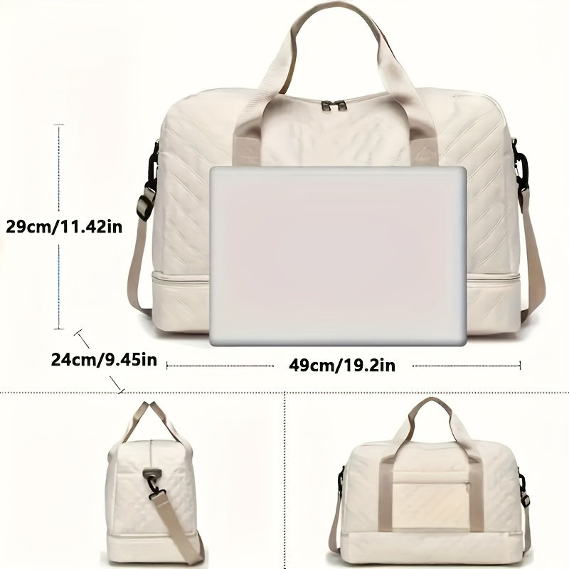 Large Capacity Lightweight Travel Tote Bag with Dry/Wet Separation