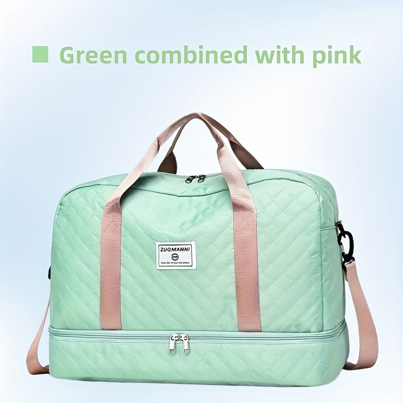 Large Capacity Lightweight Travel Tote Bag with Dry/Wet Separation