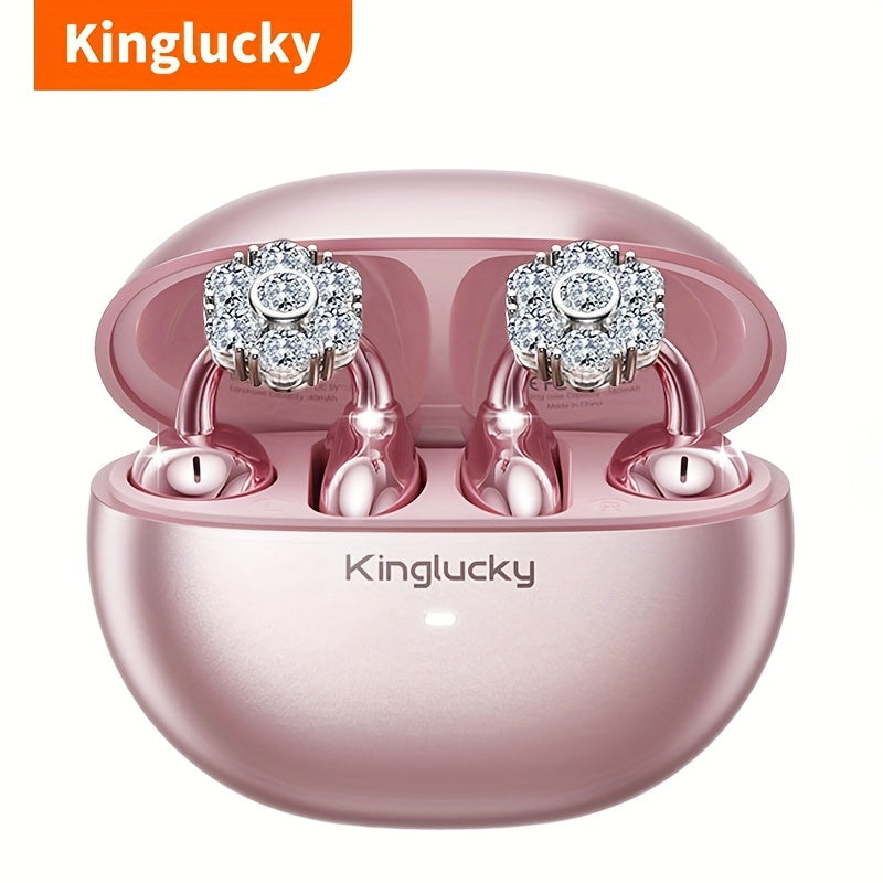 Clip On Luxurious Diamond Bow Headphone