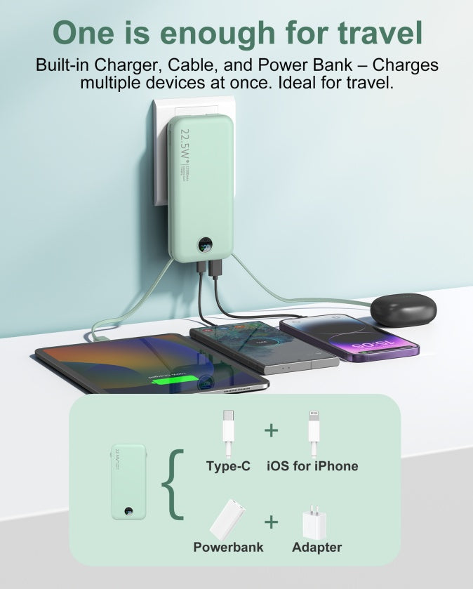 Digital Display Power Bank with AC Socket for Fast Charging