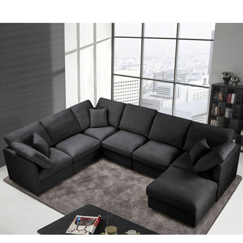 7-Seater Upholstered Sectional Sofa
