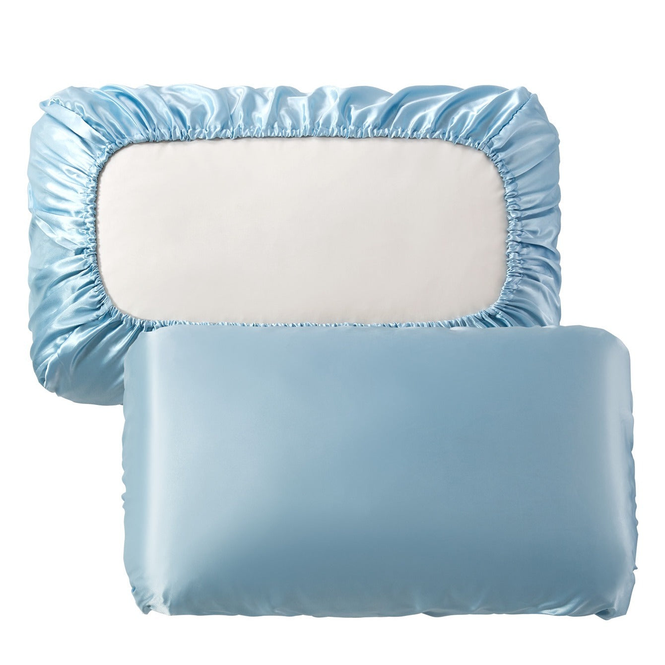 2pcs Soft And Breathable Satin Pillowcase With Elastic Cord