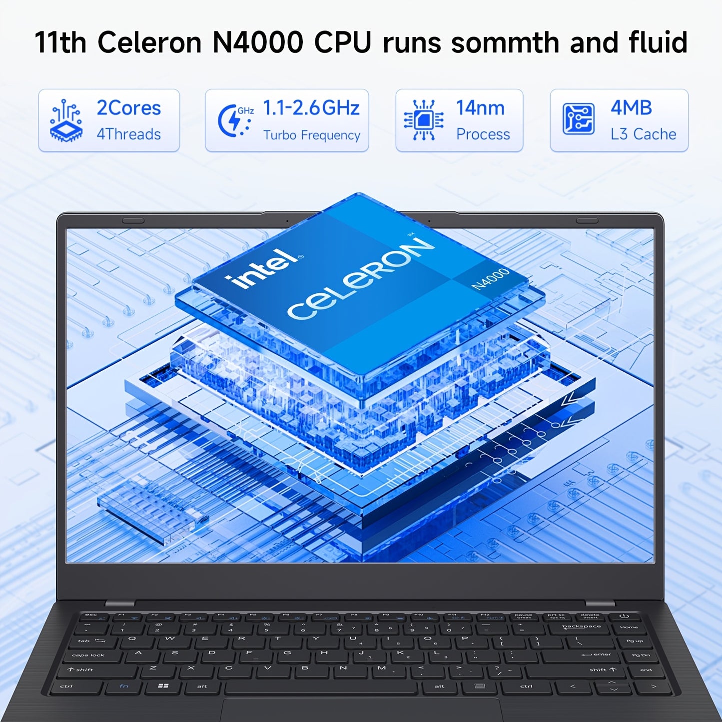 14-inch HD IPS Screen Student Laptop Notebook with Intel® Celeron®