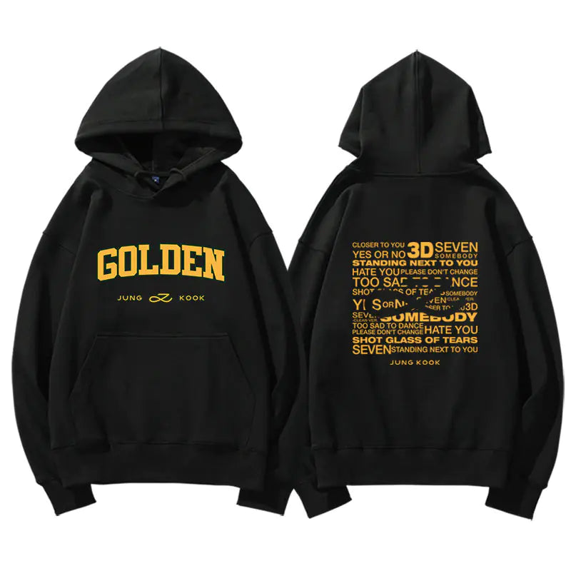 Jungkook Golden Album Hoodie - Fleece Pullover Top